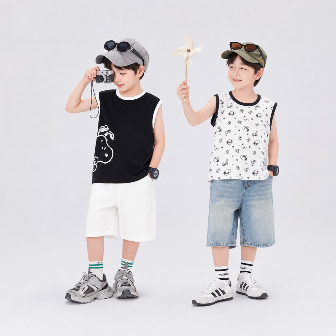 【2 枚入り】冷感素材 プリント 肌に優しい ひんやり Tシャツ n-210