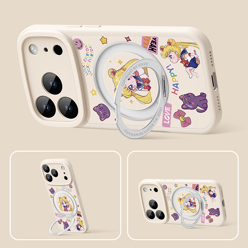 iPhone機種に対応 衝撃吸収 360度回転スタンド スマホケース C-80013