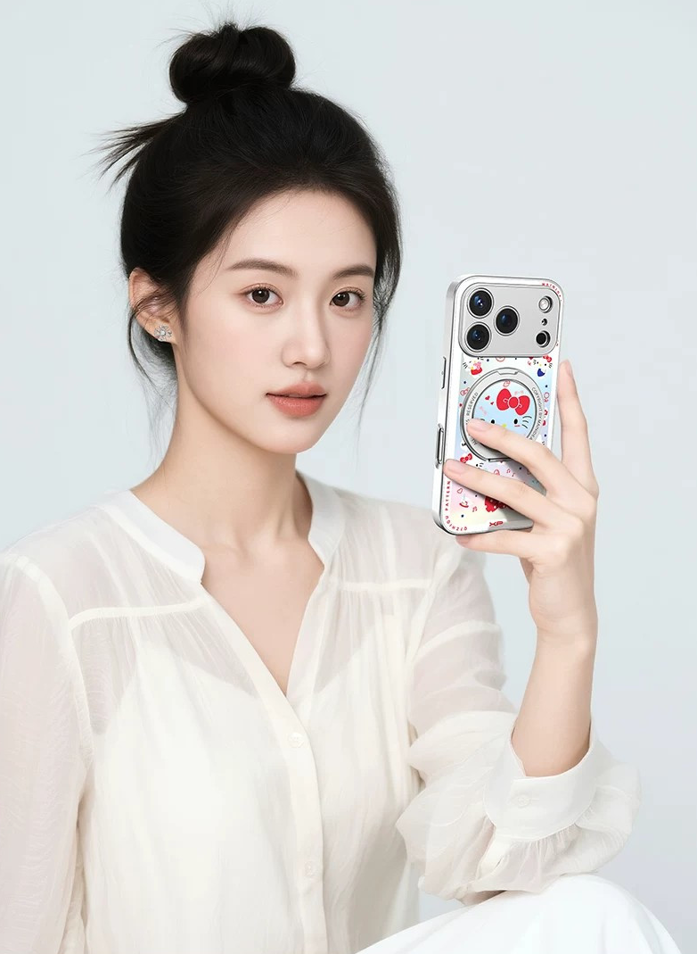 iPhone機種に対応 総柄 360度回転スタンド 磁気吸着 スマホケース C-80014