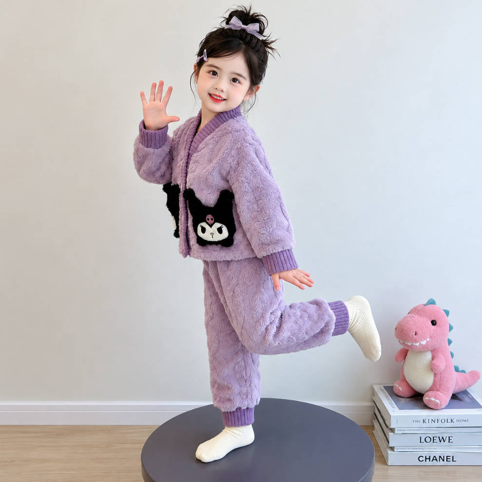 二点セット ルームウェア 秋冬 ふわふわ トップス+パンツ セットアップ n-452