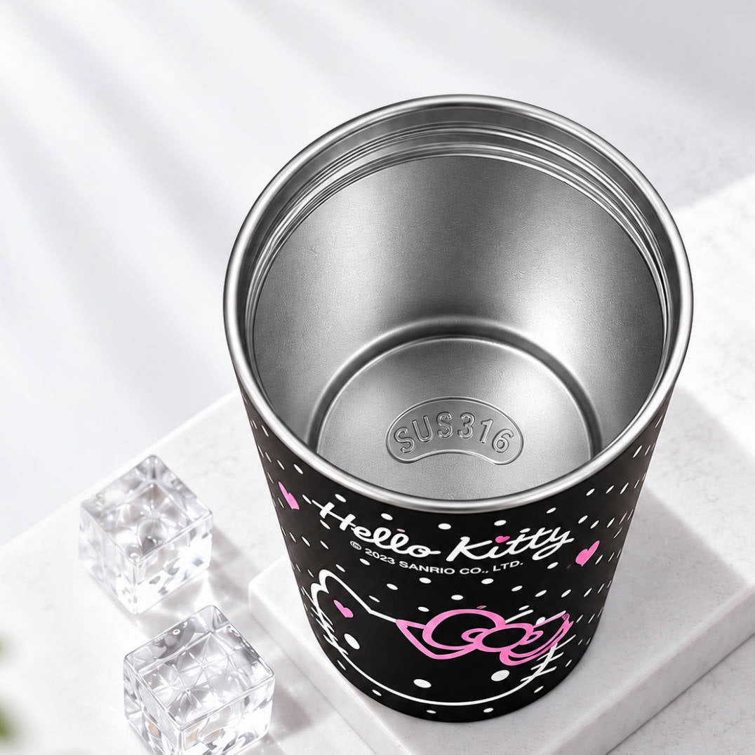 560ml ドット柄 2WAY飲み口 ハンドストラップ付き 保温ボトル C-576