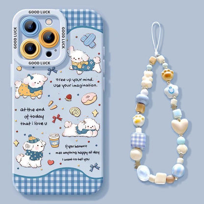 iPhone機種に対応 子犬 柔らかシリコン スマホケース C-80070