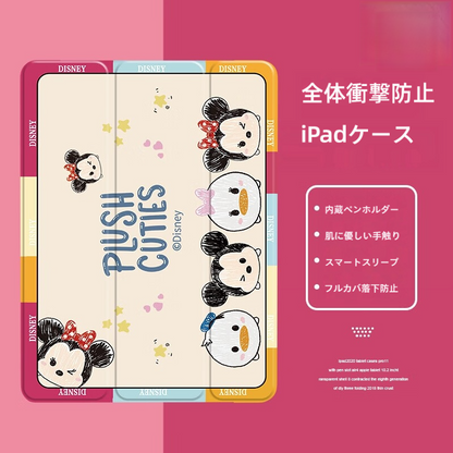 多角度スタンド 総柄 レザー調 両面プリント 全体衝撃防止 iPadケース C-80026