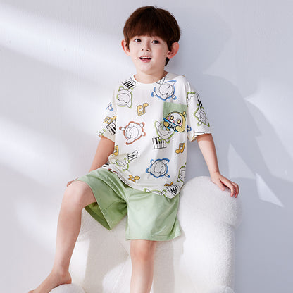 肌に優しい 吸汗速乾 ルームウェア 夏用 Tシャツ+ショーツ セットアップ n-247