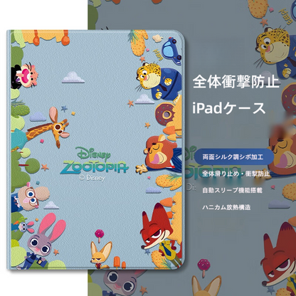 多角度スタンド 総柄 レザー調 万全にガード 全体衝撃防止 iPadケース C-80030