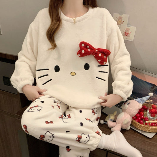もこもこ 長袖パジャマ あったか トップス + パンツ セットアップ C-50077