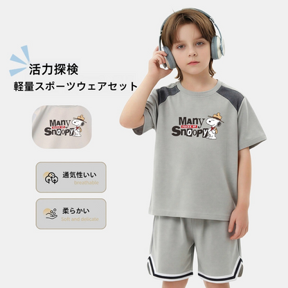 軽量 プリント トップス+ショートパンツ セットアップ n-181