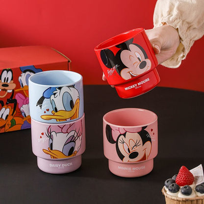 色釉工芸 安心素材 重ね収納 陶製 4個入り マグカップ C-203