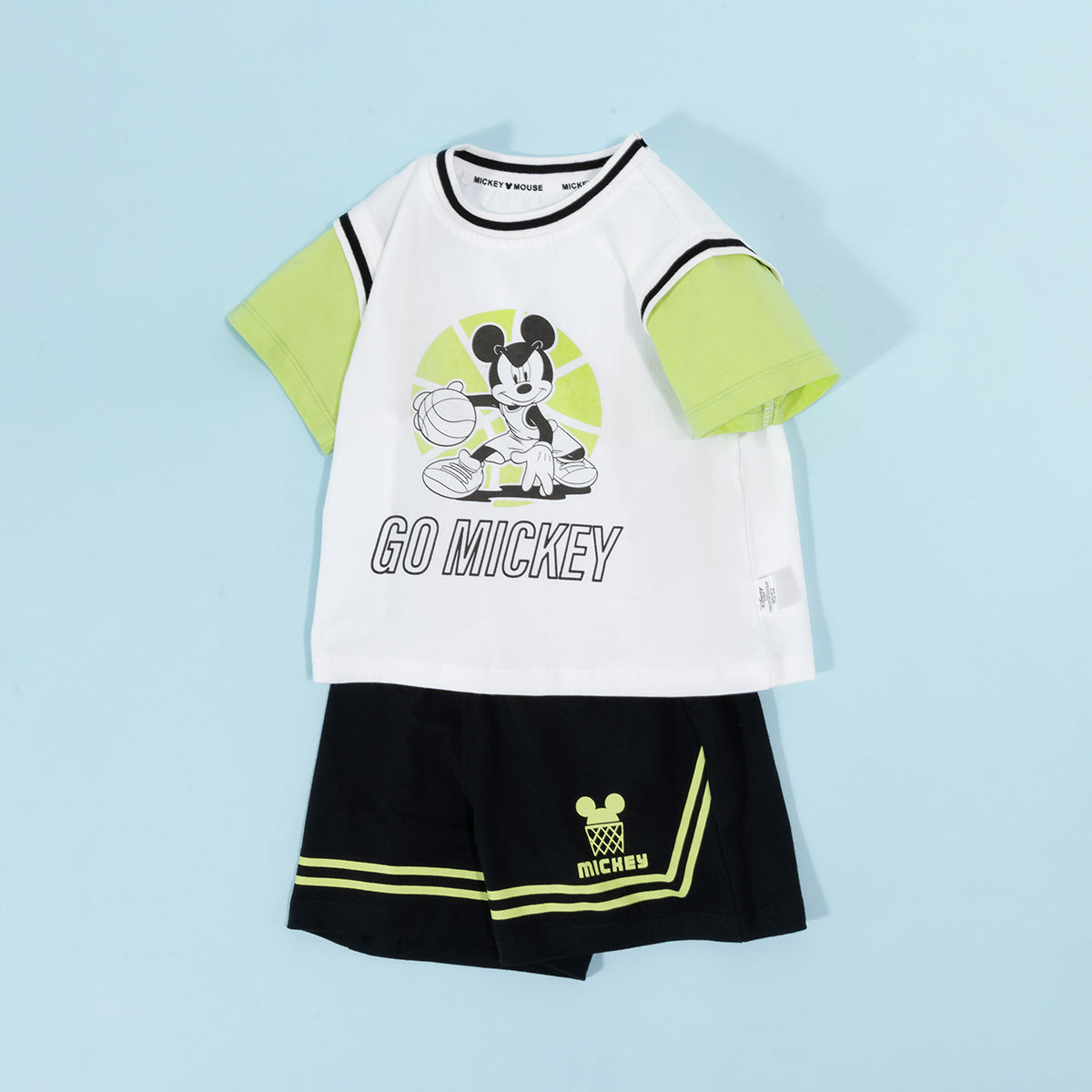 上質綿素材 夏冷感通気  Tシャツ+ショーツ セットアップ n-295