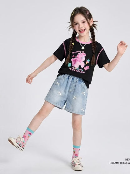 配色 プリント トップス+ショートパンツ セットアップ n-189