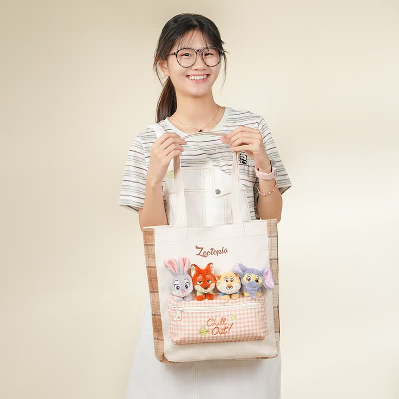 ぬいぐるみ付き 大容量 大人可愛い トートバッグ C-104