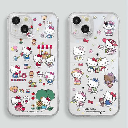iPhone機種に対応 総柄 薄型軽量 透明 スマホケース C-80122