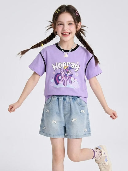 配色 プリント トップス+ショートパンツ セットアップ n-189