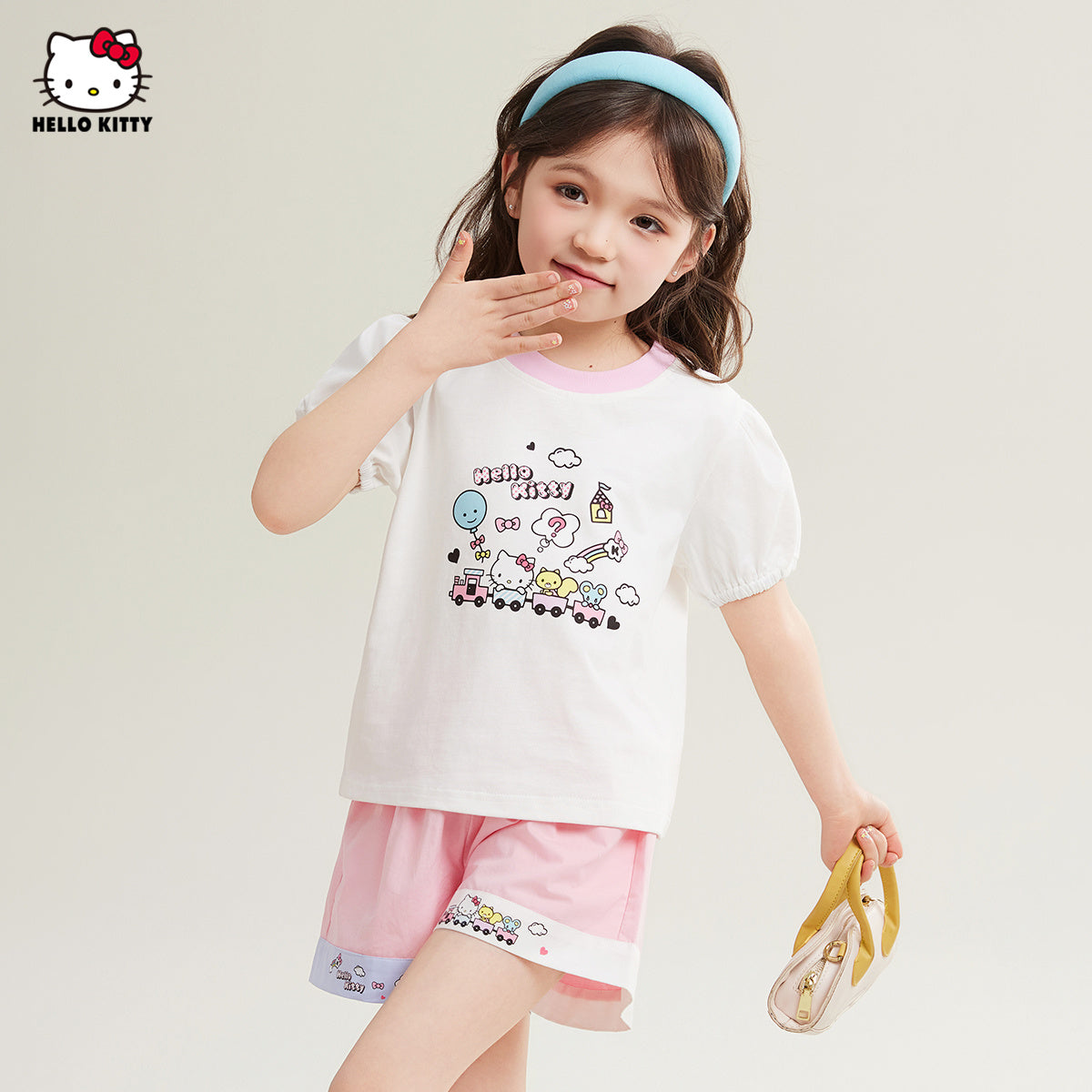 甘いピンク 配色 トップス+パンツ セットアップ n-347