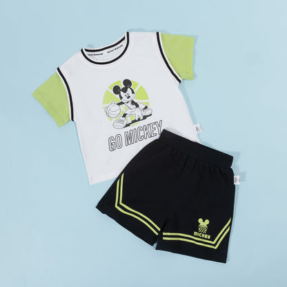 上質綿素材 夏冷感通気  Tシャツ+ショーツ セットアップ n-295