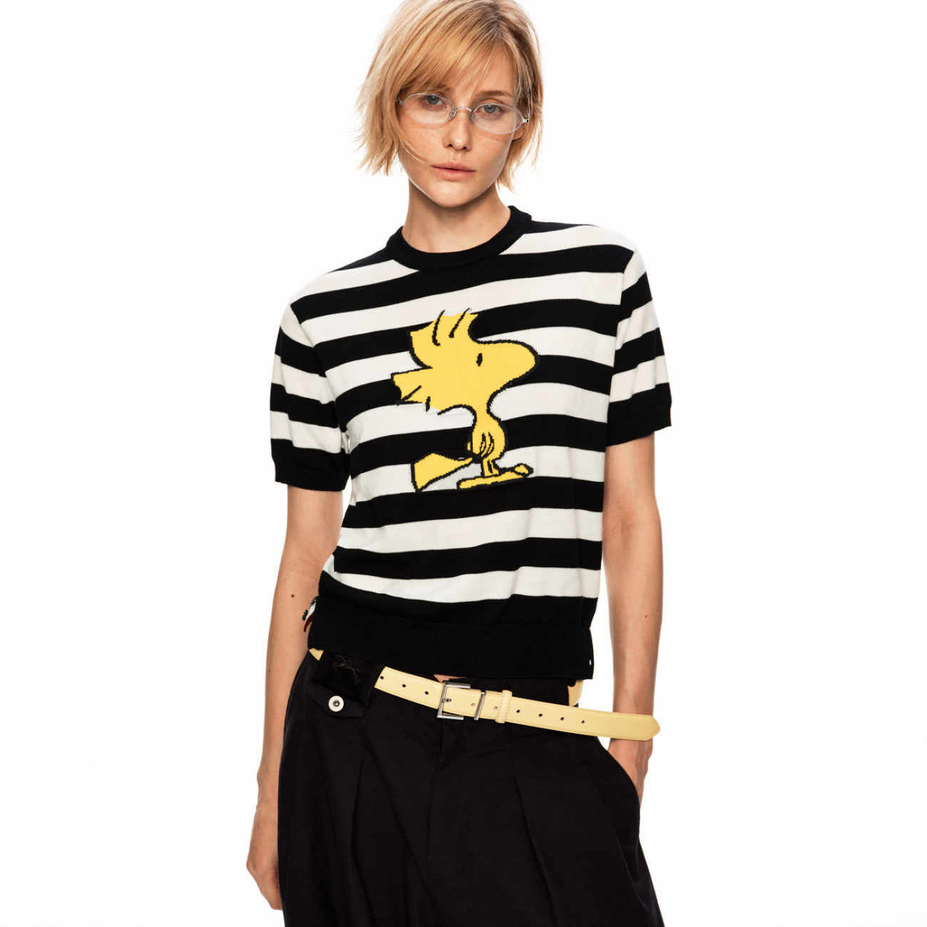 2色展開 着瘦せ ボーダー Tシャツ C-50044