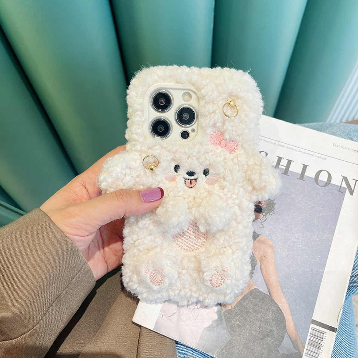 iPhone機種に対応 ふわふわ かわいい 立体デザイン スマホケース C-70005