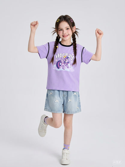 配色 プリント トップス+ショートパンツ セットアップ n-189