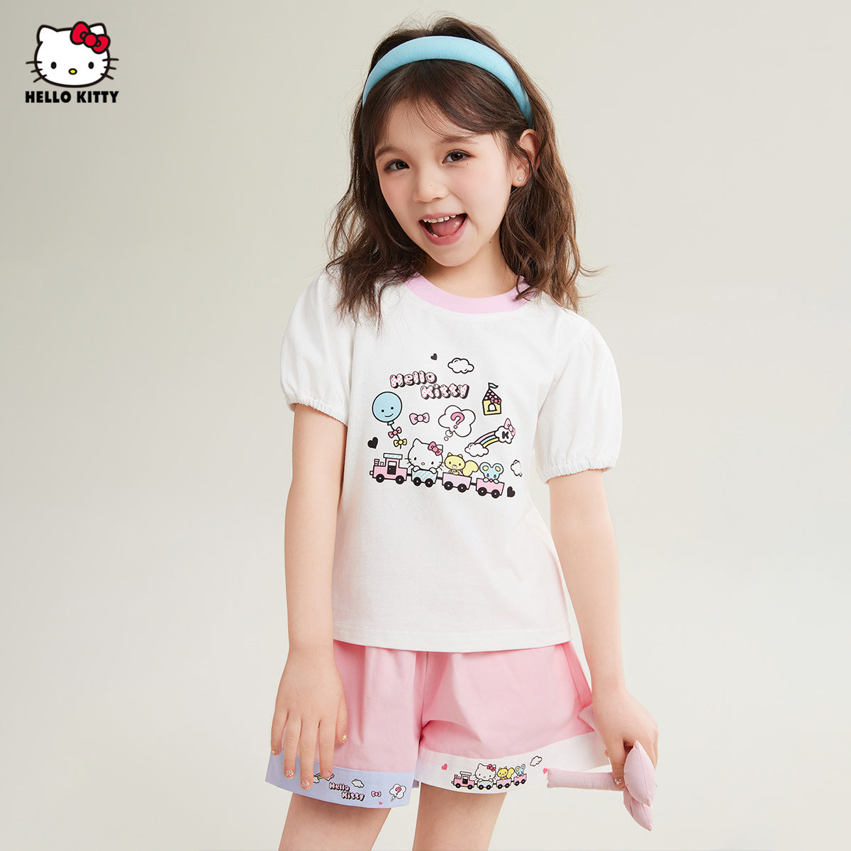 甘いピンク 配色 トップス+パンツ セットアップ n-347