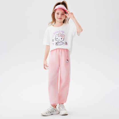 子供服 メッシュ切替 薄手さらさら パンツ n-111