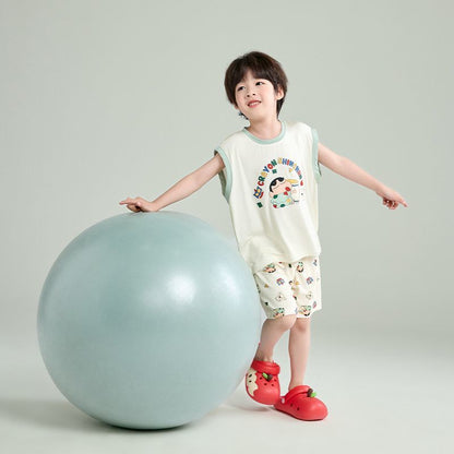 柔らか 通気吸汗 ゆったり Tシャツ+ショーツ セットアップ n-254