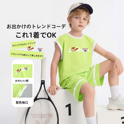 肌触りよい 配色 スポーツ トップス+ショートパンツ セットアップ n-176