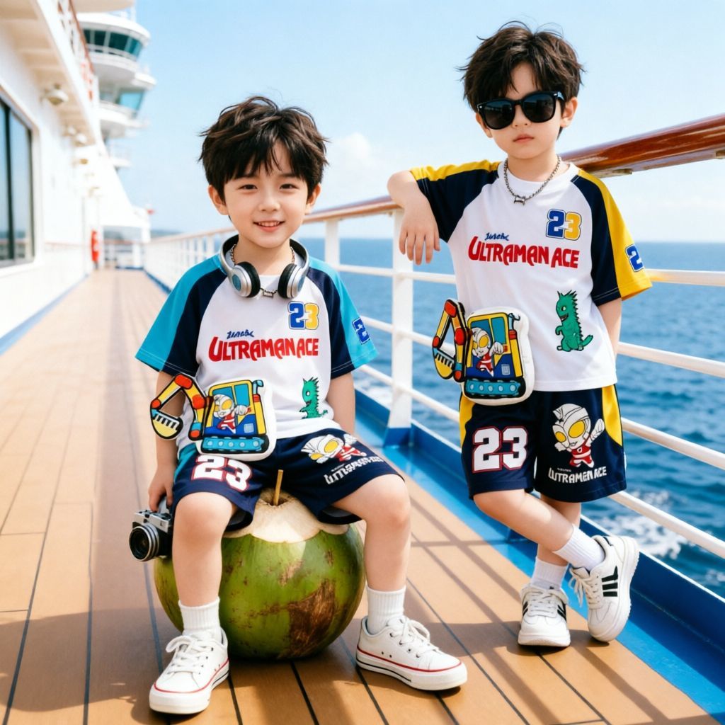 配色 ラグラン Tシャツ+ショーツ セットアップ n-170