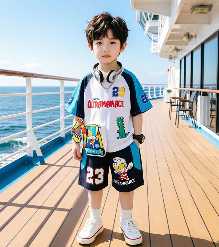 配色 ラグラン Tシャツ+ショーツ セットアップ n-170