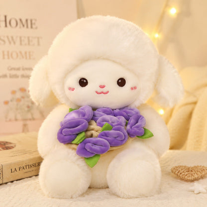 花束抱き もこもこ プレゼント ギフト ぬいぐるみ C-245