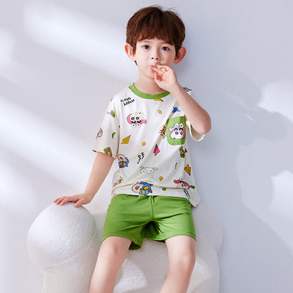 吸汗速乾 通気 ルームウェア 用 Tシャツ+ショーツ セットアップ n-246