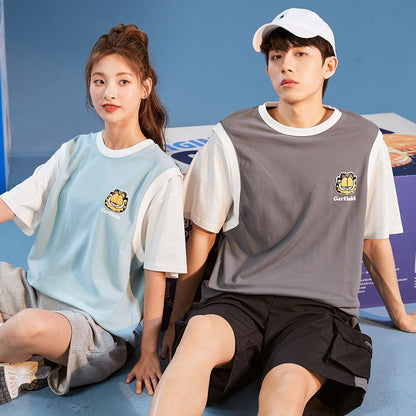 男女兼用 配色 半袖 Tシャツ C-50058
