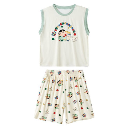柔らか 通気吸汗 ゆったり Tシャツ+ショーツ セットアップ n-254