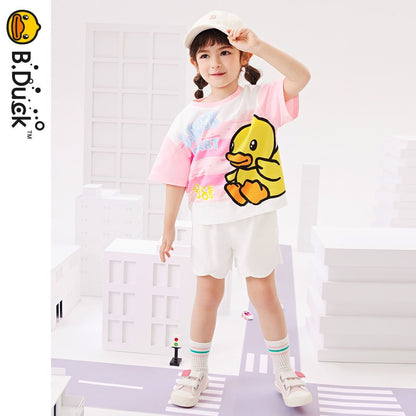 男女兼用 キッズ 夏 丸首 ボーダー Tシャツ n-145