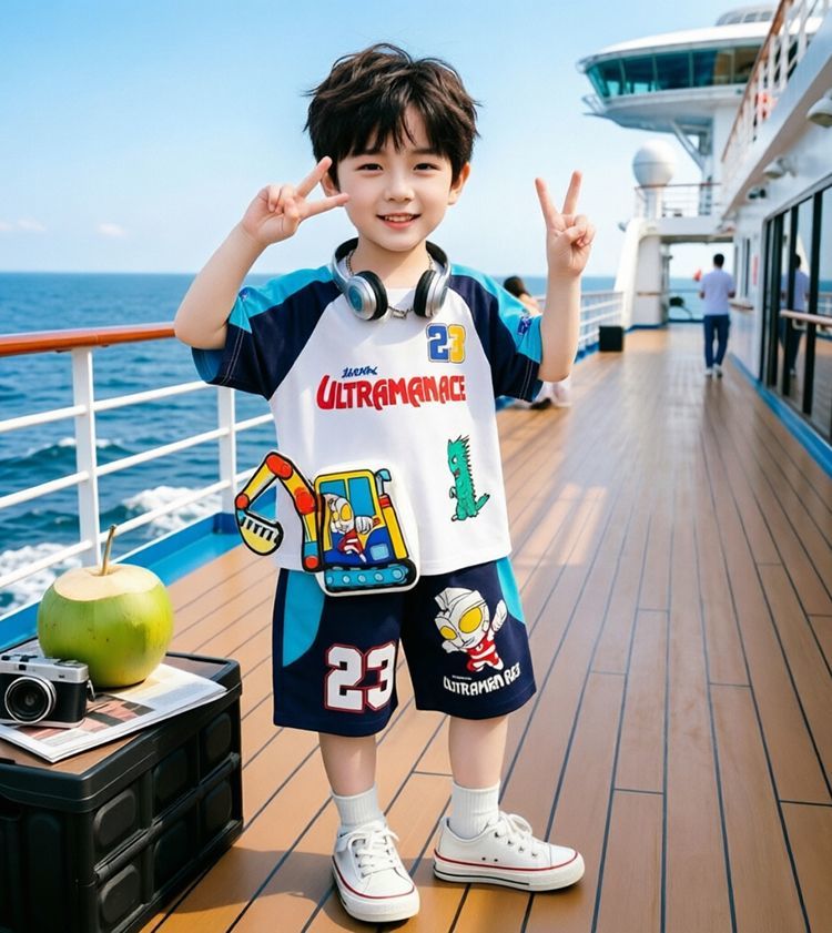 配色 ラグラン Tシャツ+ショーツ セットアップ n-170