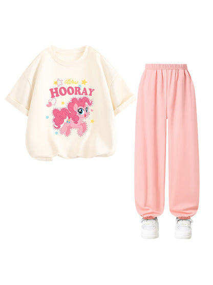 かわいい プリント トップス+ショートパンツ セットアップ n-188