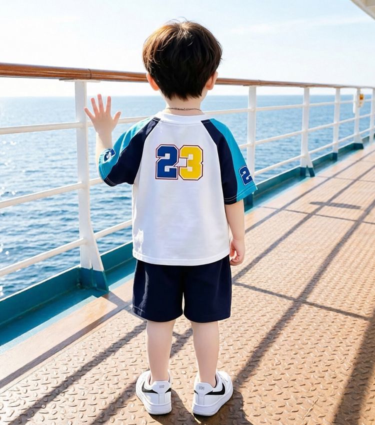 配色 ラグラン Tシャツ+ショーツ セットアップ n-170