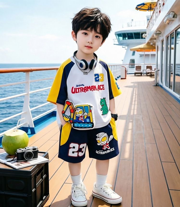 配色 ラグラン Tシャツ+ショーツ セットアップ n-170