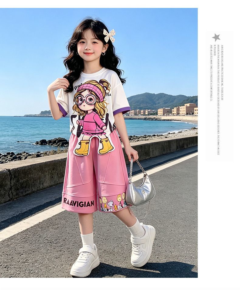 人気トレンド 可愛い プリント トップス+パンツ セットアップ n-219