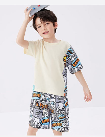 総柄 プリント トップス+ショートパンツ セットアップ n-184