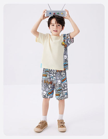 総柄 プリント トップス+ショートパンツ セットアップ n-184