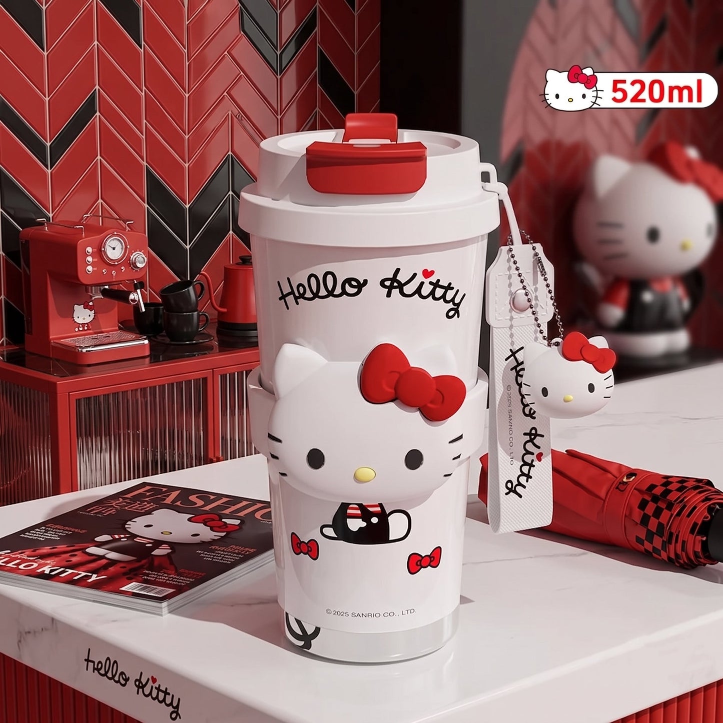 520ml 2WAY 長時間保温 チャーム付き 保温 ボトル C-229