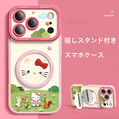 iPhone機種に対応 6カラー 肌触り柔らかい 隠しスタンド付き 衝撃吸収 スマホケース C-80055