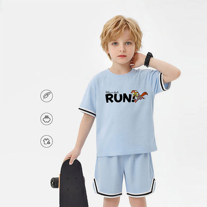 接触冷感 プリント トップス+ショートパンツ セットアップ n-178