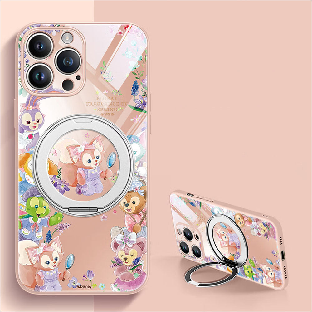 iPhone機種に対応 360°回転 リングスタンド スマホケース C-80144