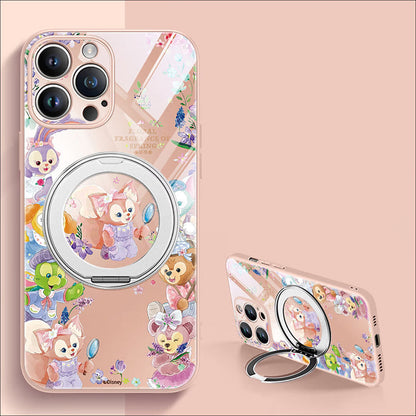 iPhone機種に対応 360°回転 リングスタンド スマホケース C-80144