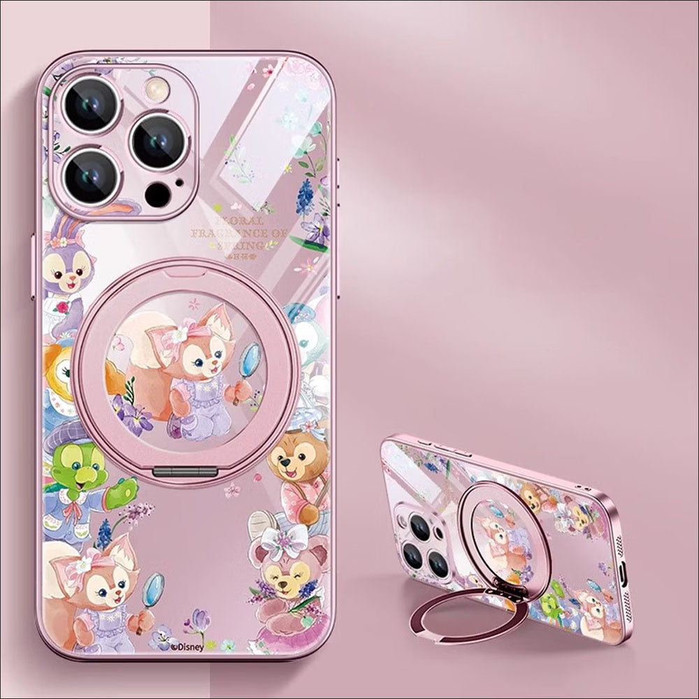 iPhone機種に対応 360°回転 リングスタンド スマホケース C-80144