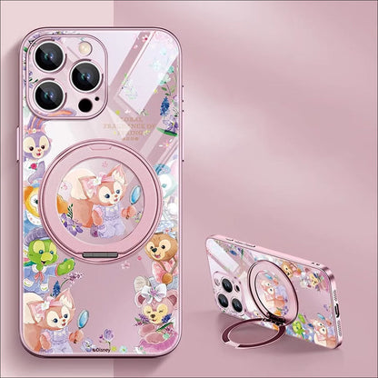 iPhone機種に対応 360°回転 リングスタンド スマホケース C-80144