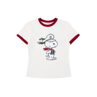 2色展開 着瘦せ プリント Tシャツ C-50042