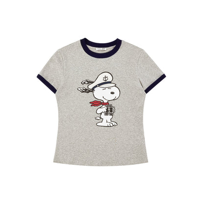 2色展開 着瘦せ プリント Tシャツ C-50042