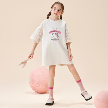 ゆったり ガーリー Aライン 子供 ワンピース n-133